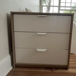 Chest Ikea - 3 Drawers - Unique Design White + Beige