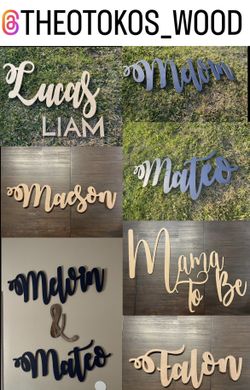 Nursery Name Sign Wooden Name Custom Name Sign Baby Shower Gift Wooden Wall Decor Backdrops Marquee Letters Marquee Numbers Candy Carts Table Cake