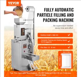 VEVOR Automatic Particle Packaging Machine 1- 100g, 10-15 Bags/min Filling Sealling Mchine, Multi-Function Weighing Packing Machine, Powder Mixer Mach