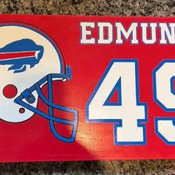 Buffalo Bills Wood Tremaine Edmunds Plaque 
