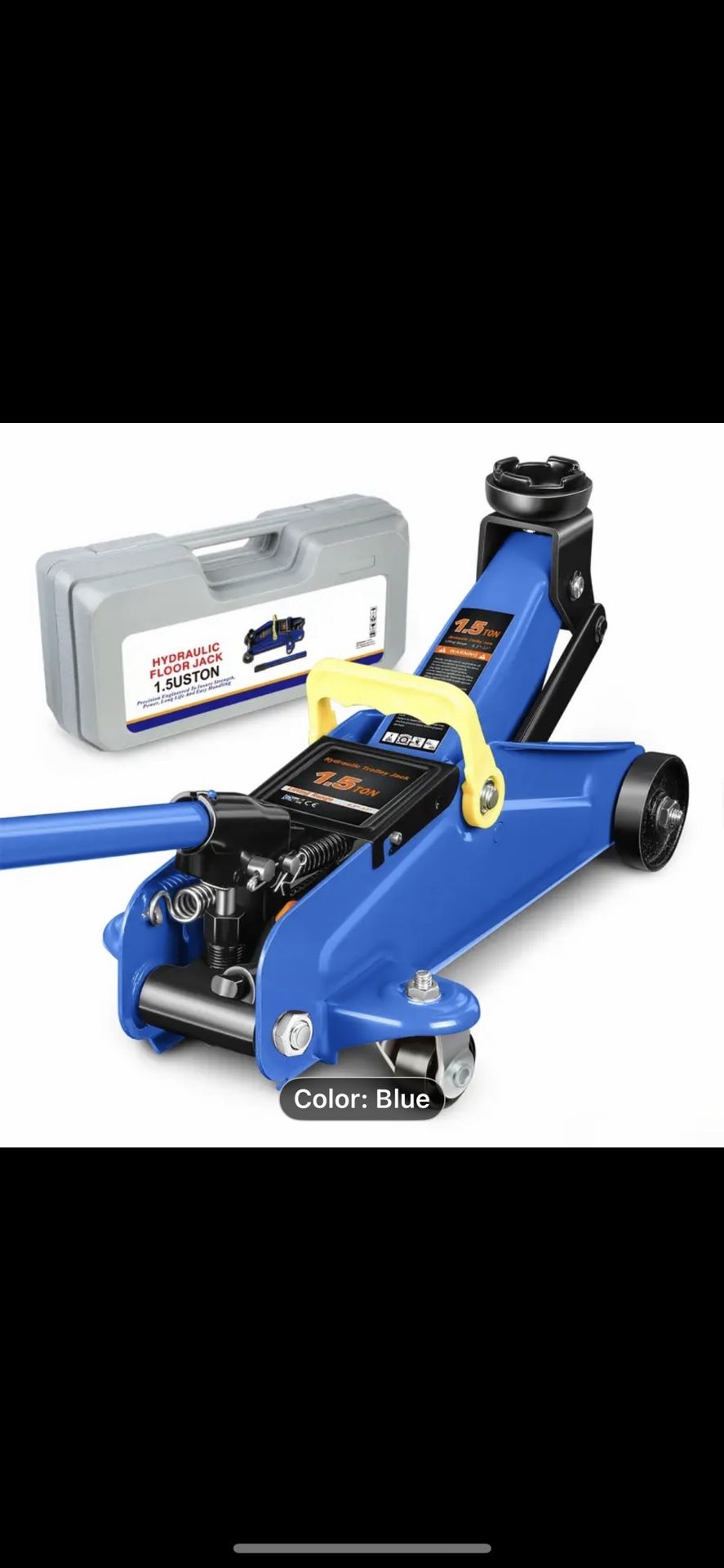 M-AUTO Low Profile Hydraulic Floor Jack, 1.5 Ton (3000 lbs) Capacity, 5.3"-12" Lifting Range