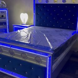 5PC LED Gamma Bedroom Set  With Bluetooth Speakers (available In 3 colors)