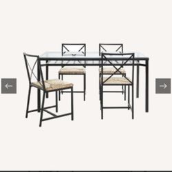 Black Glass Dining Table 