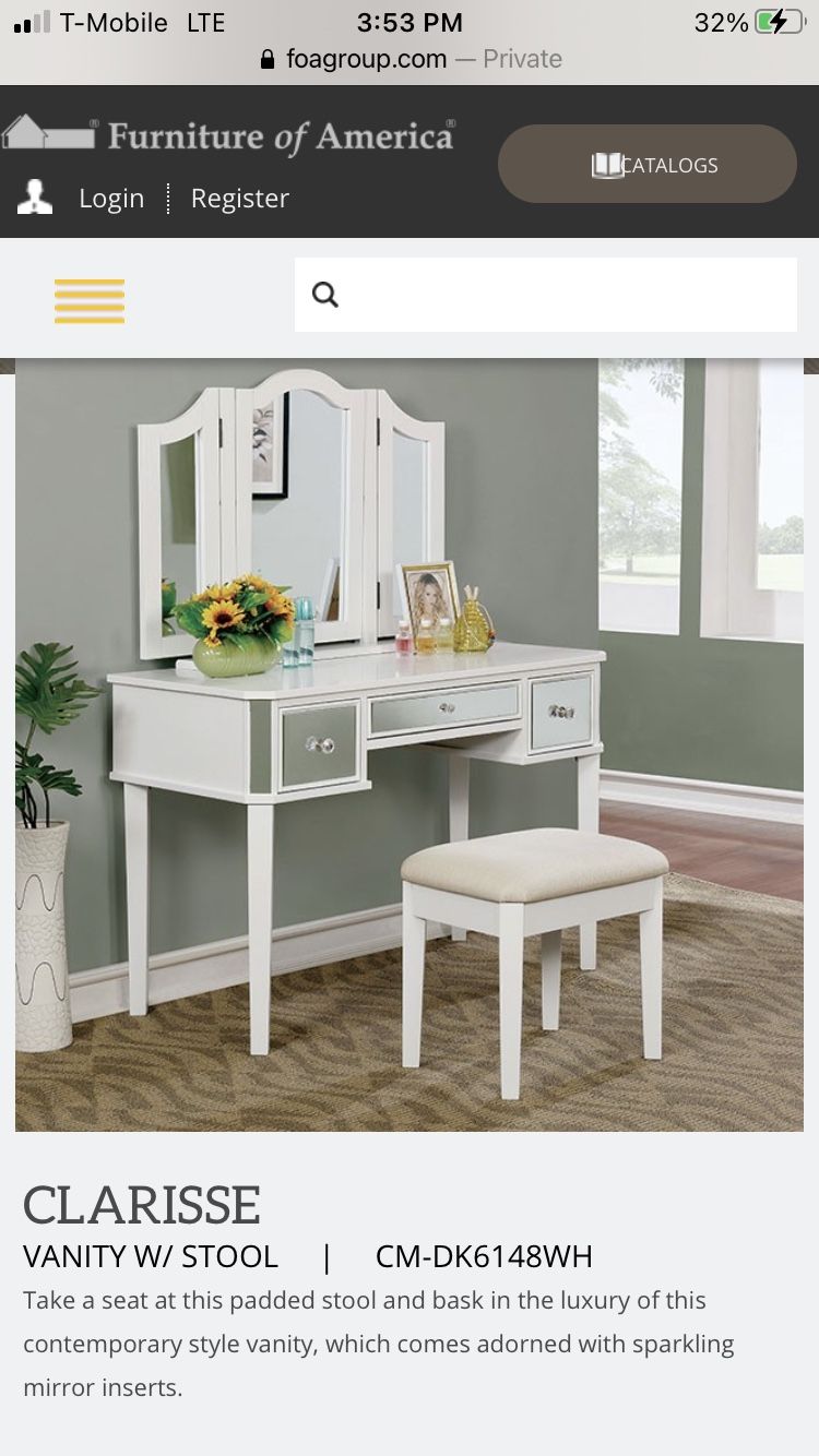 Mirror Vanity with Stool
