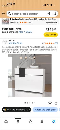 White reception desk