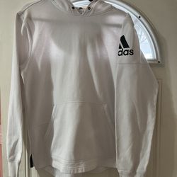 Men’s Medium Adidas Hoodie with front pocket pouch , black Adidas symbol on one sleeve , no strings 