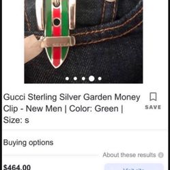 Gucci  Buckle Money Clip Sterling Silver + Enamel Made In Italy