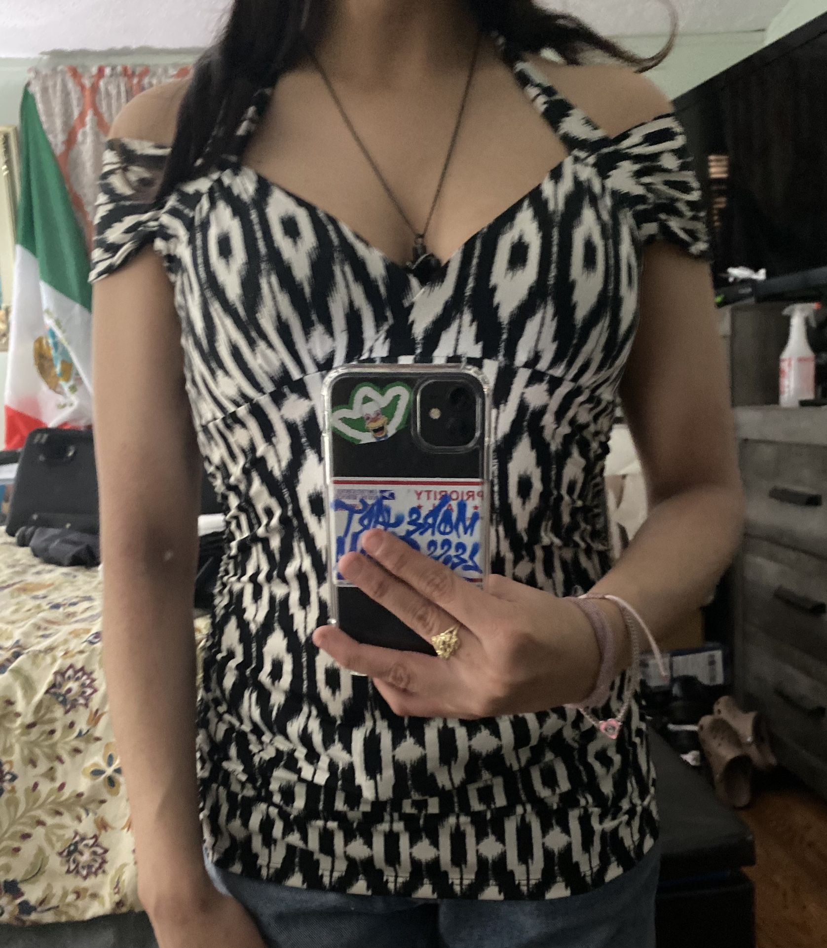 Vintage-Off the Shoulder Halter Top!