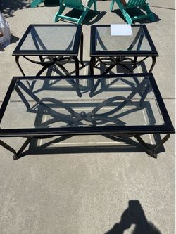 Coffee table and 2 end tables