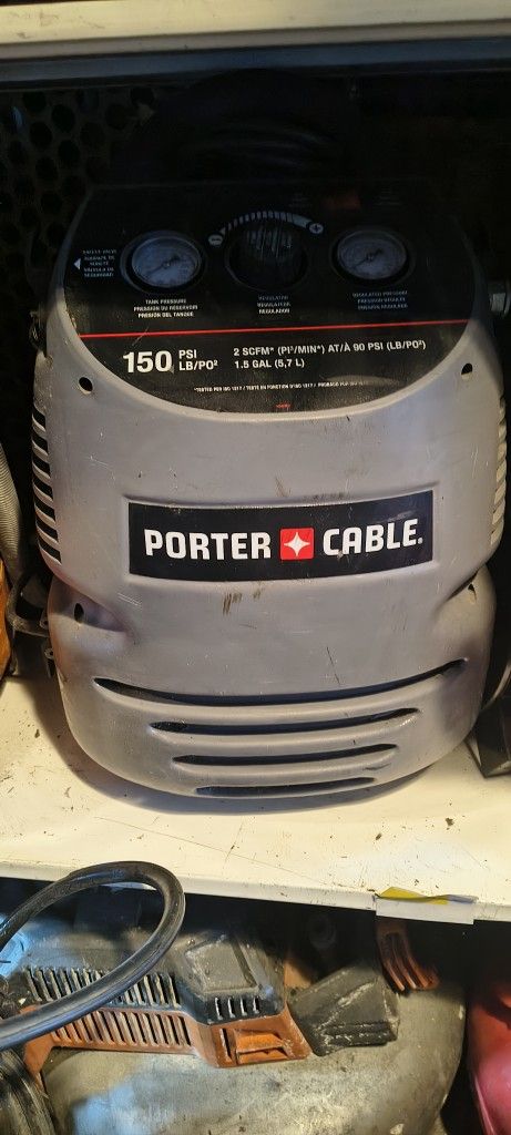Porter-Cable 1.5-gallon oil-free air compressor. 