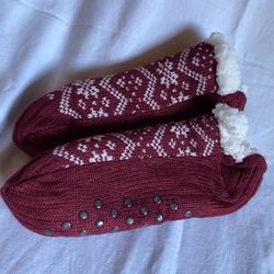 NEW Knit And Fleece Slippers About Size 8-9