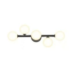 Artika Bloom 27 in. 5-Light Matte Black Modern Integrated LED Vanity Light Bar for Bathroom with Frosted Glass