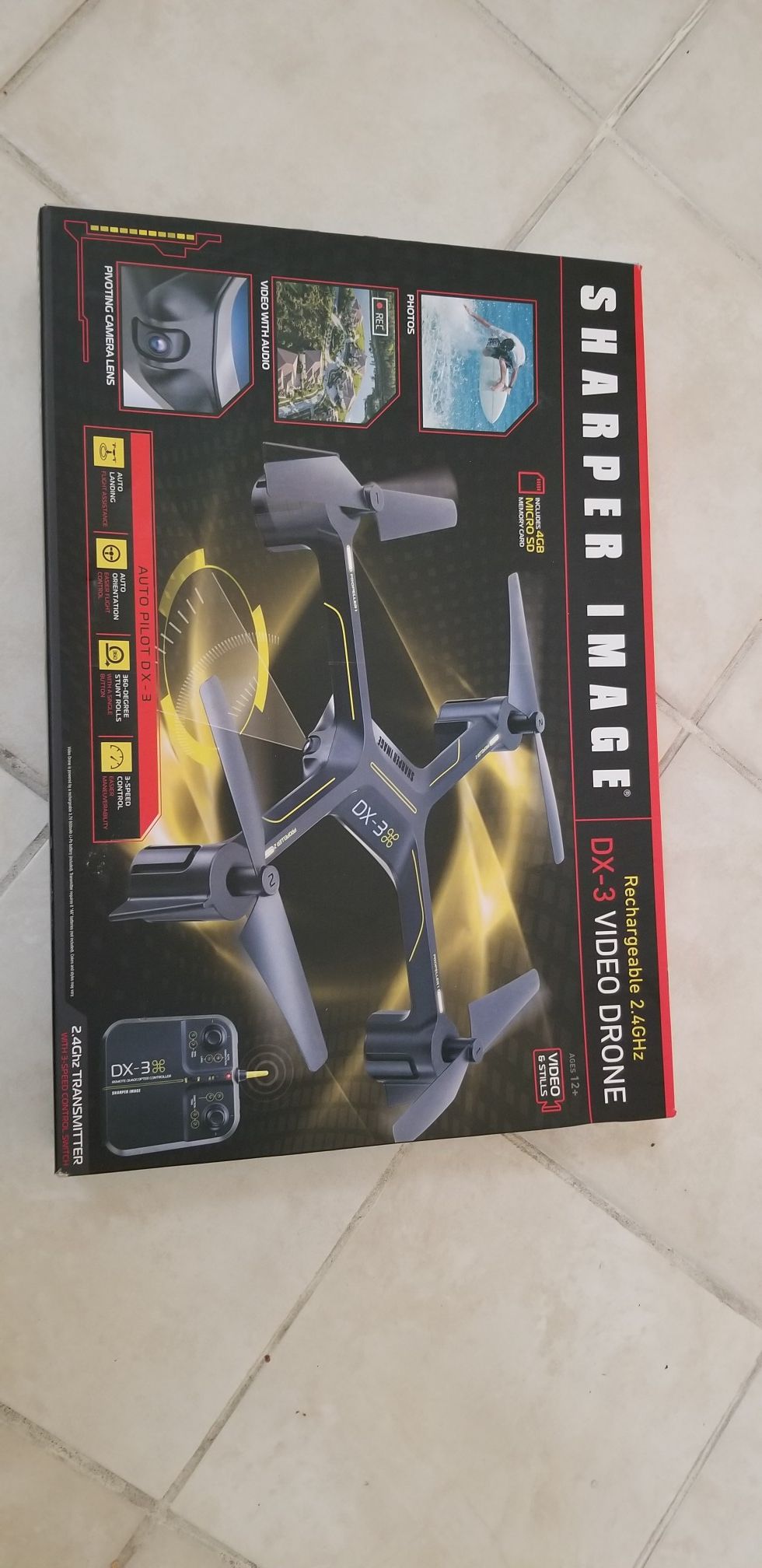 Sharper Image Like New Dx3 Drone w/memory chip