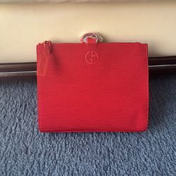 Giorgio Armani Beauty Red Pouch Clutch Wristlet Bag