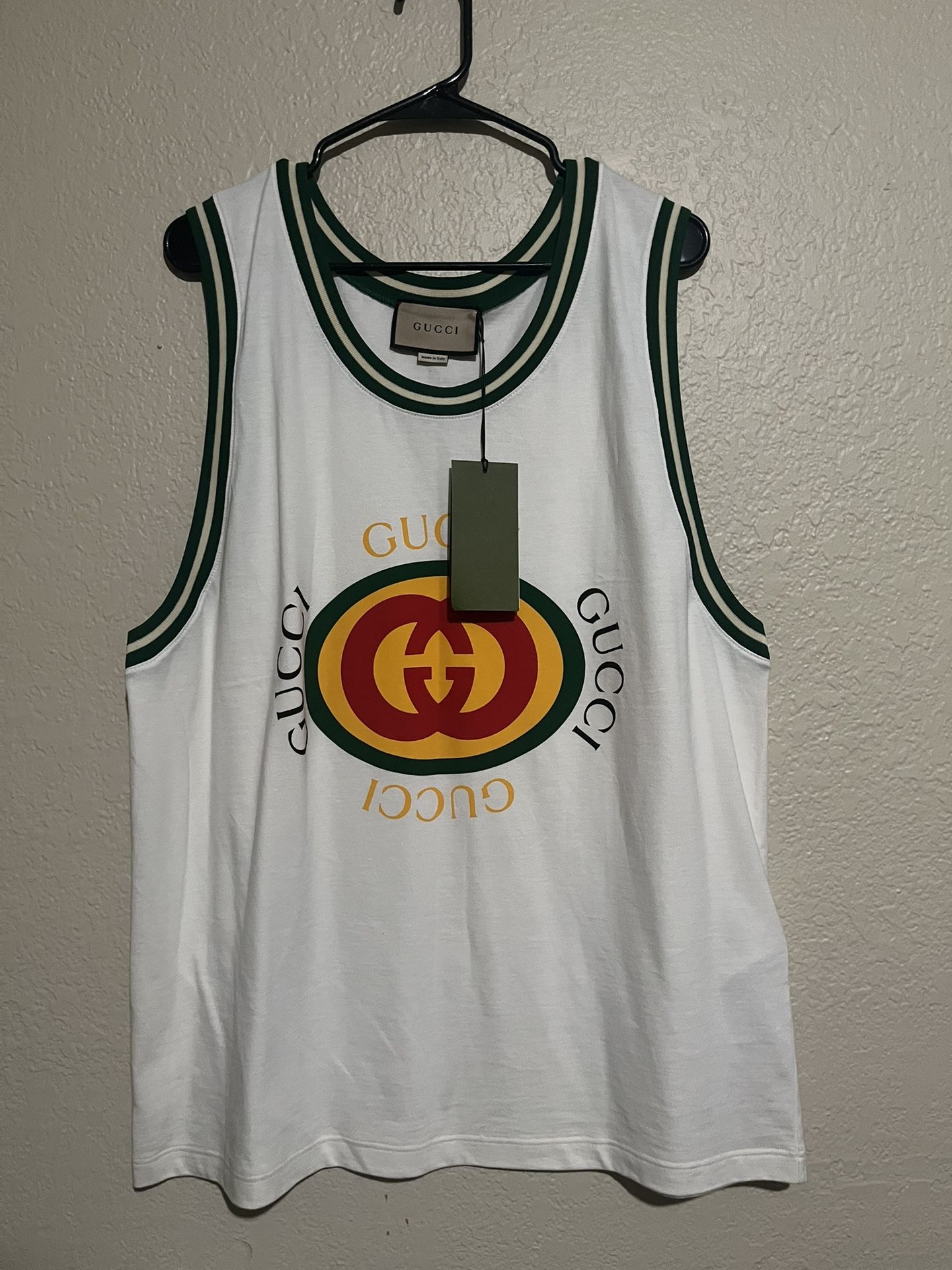 Gucci Tank Top White/green "Oversized"