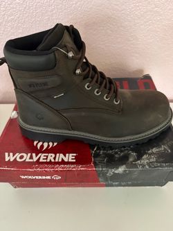 Dark Brown Leather Lace-Up Work Boots US size 11.5