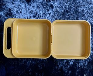 Vintage Tupperware Lunch Box Yellow Abcs 