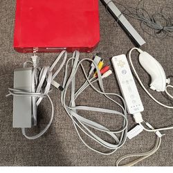 Complete Nintendo Wii Red Console 25th Anniversary