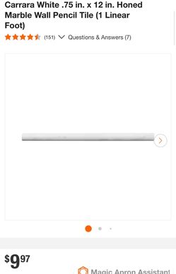 Carrara White Pencils 1/2 rounds