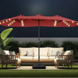 15’ LED Patio Umbrella 