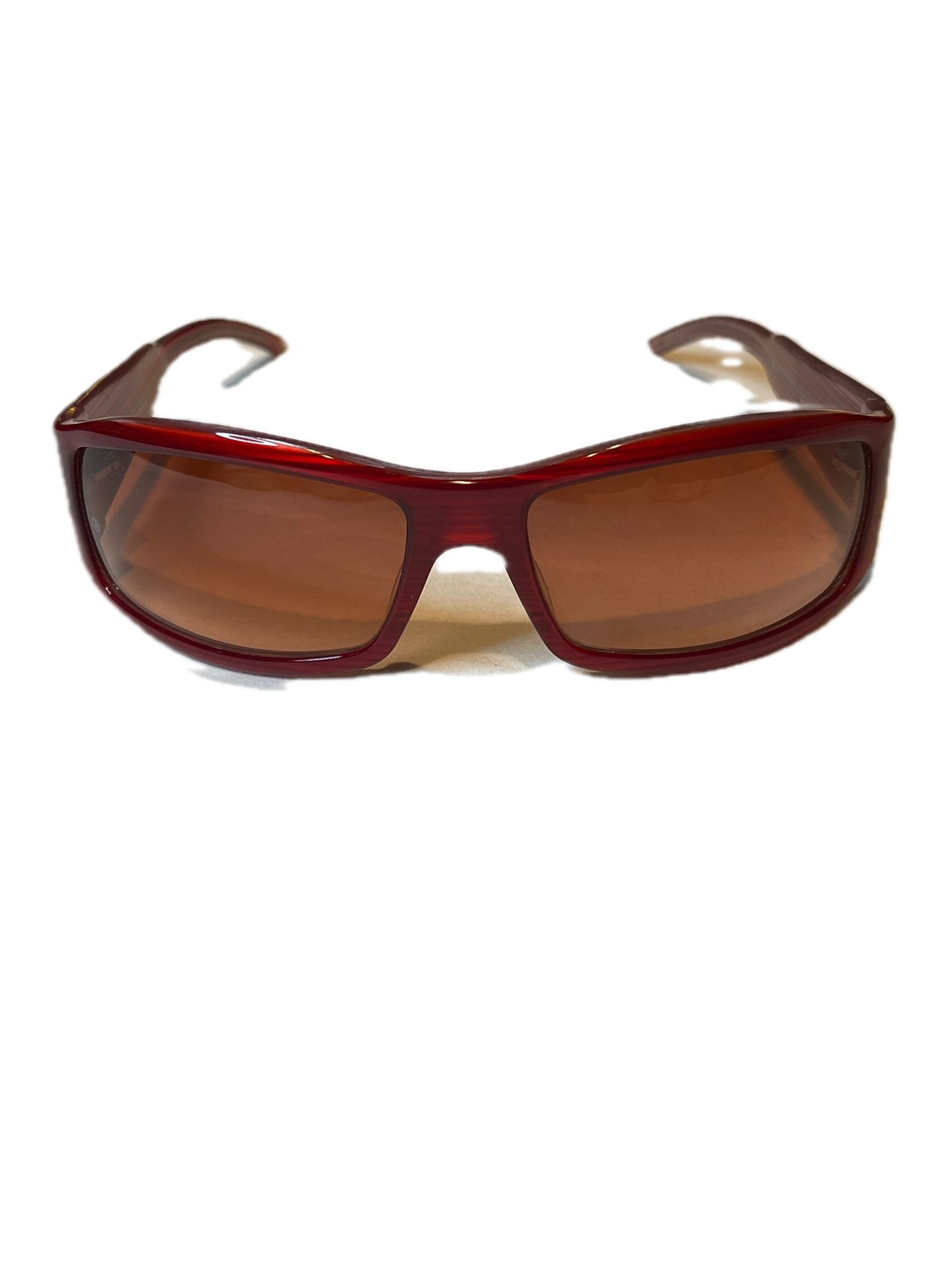 Giorgio Armani Red Striped Wraparound Sunglasses