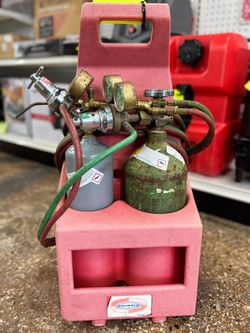 UNIWELD OXY-ACETYLENE WELDING AND CUTTING TORCH KIT USED