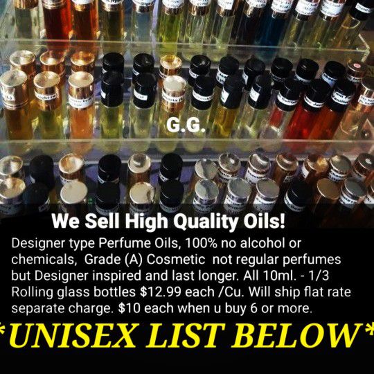 Unisex Perfume/Colonge  Body Oils Roll-on.