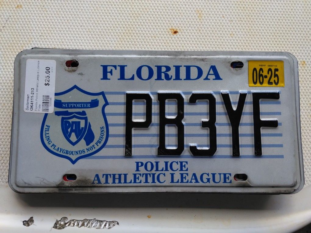 OK4111-213 Florida Police Athletic League License Plate
