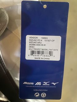 Mizuno Men’s baseball pants white new