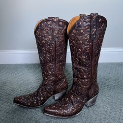 Old Gringo 8 Byroni Embroidered Crystal Tall Western Cowboy Boots 