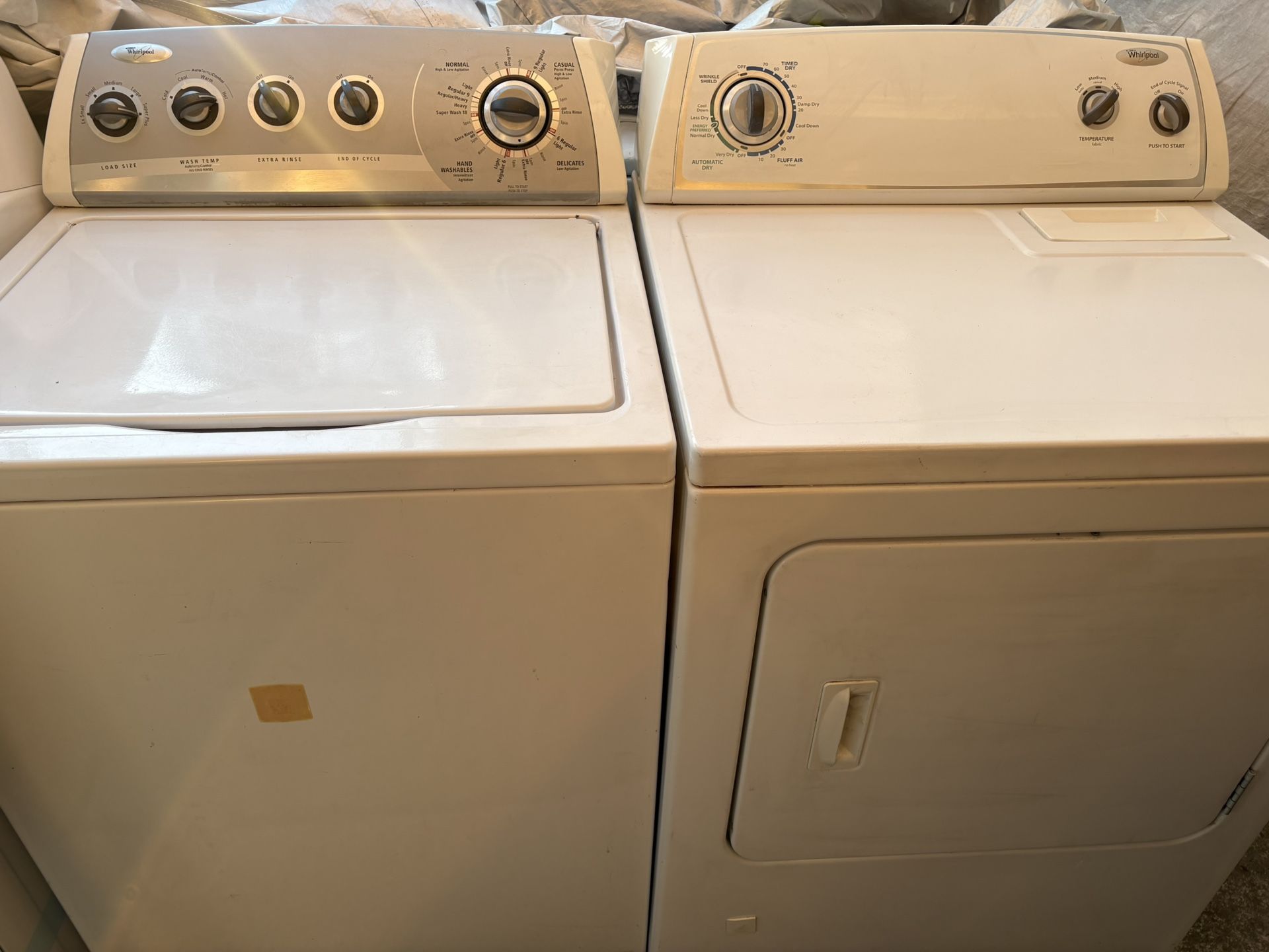 Whirlpool Washer Heavy Duty $200/Whirlpool Dryer Gas $140