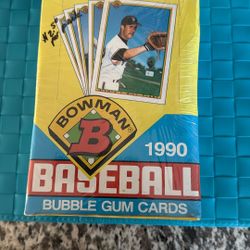 1990 Bowman Baseball Wax Box 36 Packs Factory Sealed Box