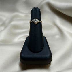 10K Diamond Heart Promise Ring 