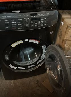 Samsung Smart FlexDry 7.5-cu ft Side Swing DoorEnergy Star Certified Smart Gas Dryer