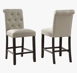 Set of 2 Fabric Tufted Counter Height Bar Stools, 20" W x 26" D x 42.25" H - Brand New in Package