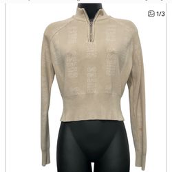 Woman’s Cream Elegant Guess Sweater Blouse  modest Large