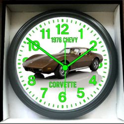 1967 Chevy Corvette Stingray Glow In The Dark Wall Clock New!