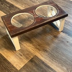 Elevated Wood Dog Bowl