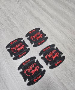 BRAND NEW UNIVERSAL 4PCS JEEP RUBBER ANTI-SCRATCH DOOR HANDLE BOWL PROTECTOR
