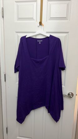 Roaman's Purple Asymmetric Hem Top