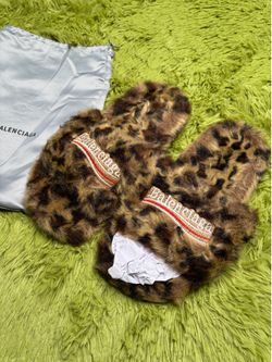 Cheetah Balenciaga Slides