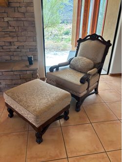 Large Designer Sitting Chair and ottoman