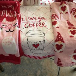 Valentines Towels, 3 For $4