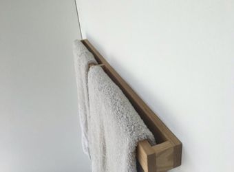 Modern Oak Wood Towel Rack