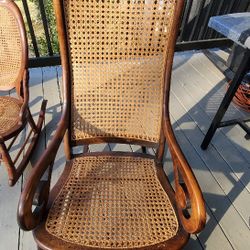 Rocking Chair With Cane Seat And Back