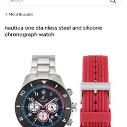 Nautica One Stainless Steel And Silicone Chronogaph Watch