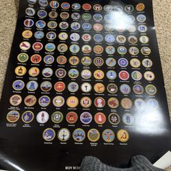 Boy Scouts of America Merit Badge poster from 1996