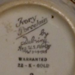 Antique 22 K Gold Ivory Porcelain 
