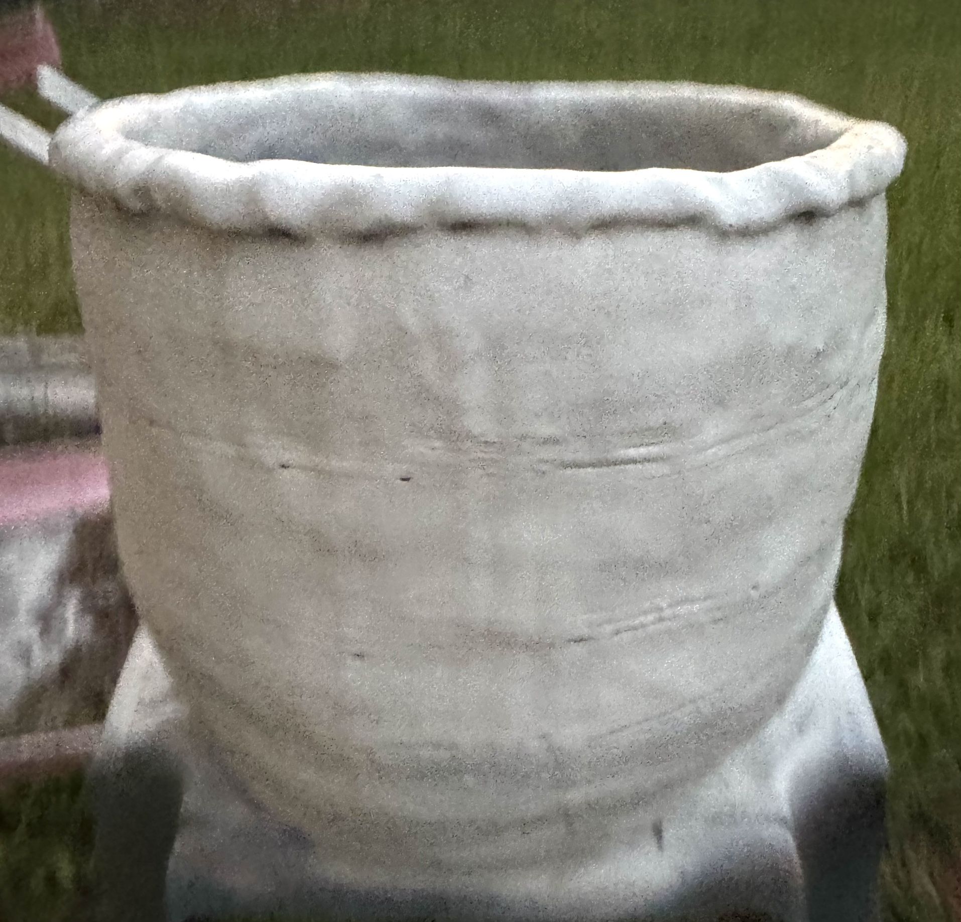 Very Heavy, Large White Ceramic Plant Pot 11 diameter 11 inches high