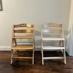 2 Kids Wooden Grow with Me Chairs